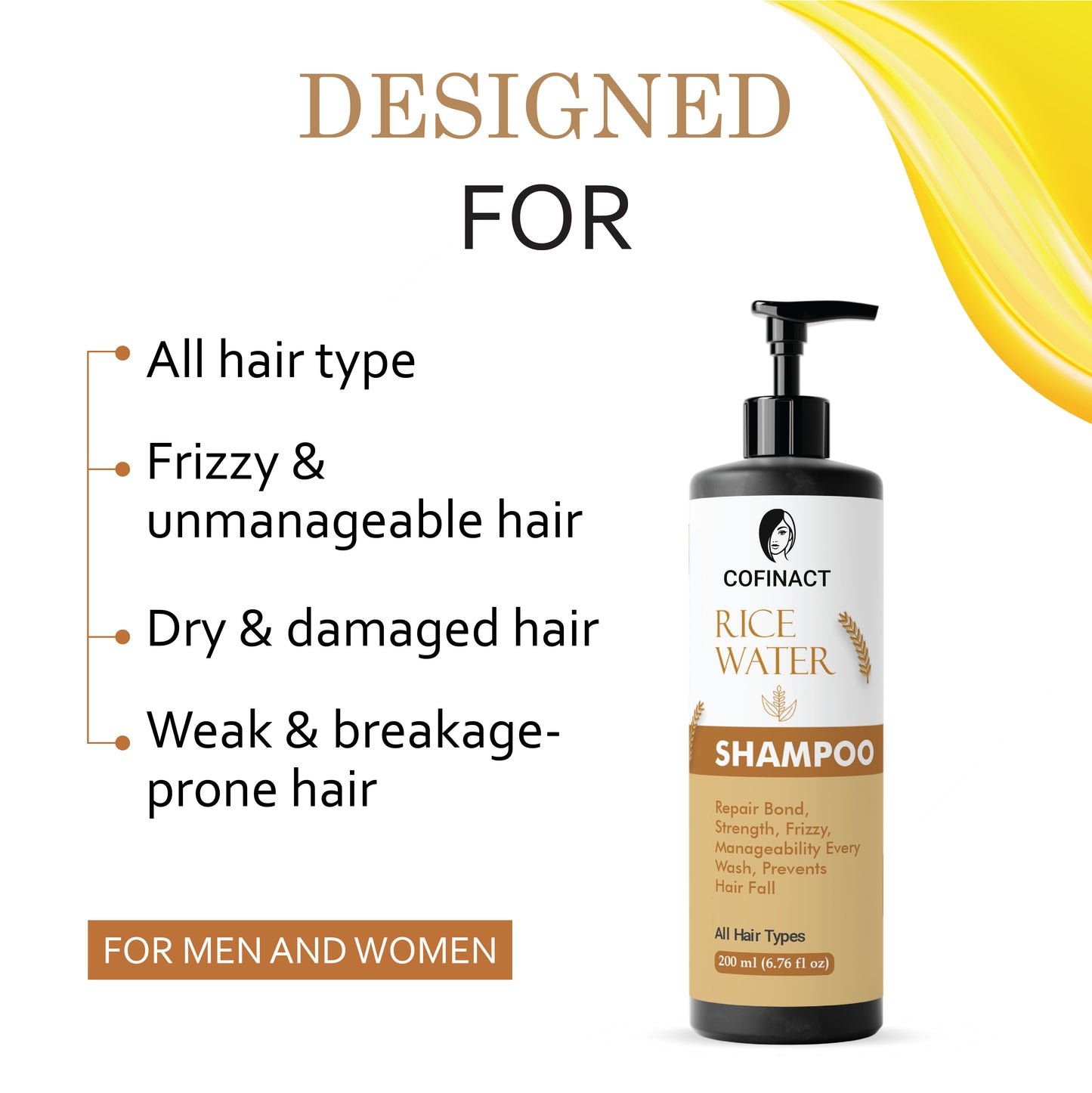 Rice Water Shampoo for Hair Growth & Strength | Nourishing & Hydrating, Restores Shine, Repairs Damage