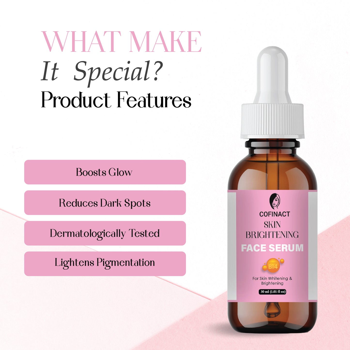 Skin Brightening Serum for Glowing & Even Skin Tone | Dark Spot Removal | Hydrating & Lightweight Face Serum for Radiant Skin