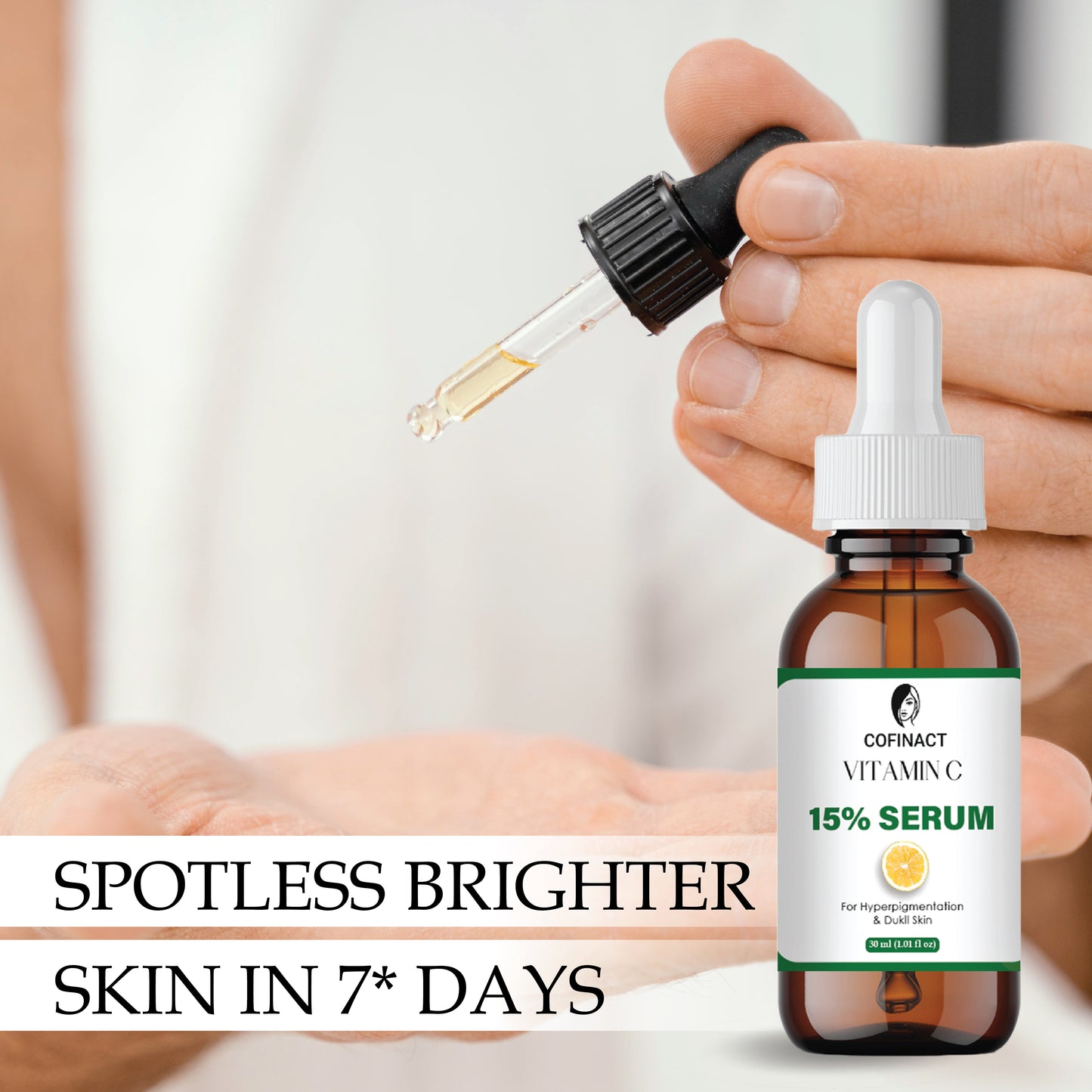 Vitamin C Face Serum with Hyaluronic Acid & Vitamin E | Brightening & Anti-Aging Serum for Glowing Skin | Reduces Dark Spots, Fine Lines & Pigmentation | Lightweight & Non-Greasy Formula